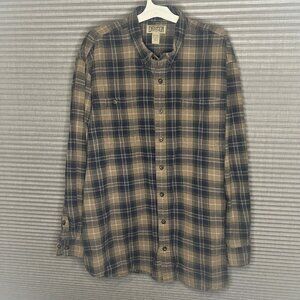 Duluth Trading Co Men's Plaid Flannel L/S Button Down Shirt 3XL Tall
